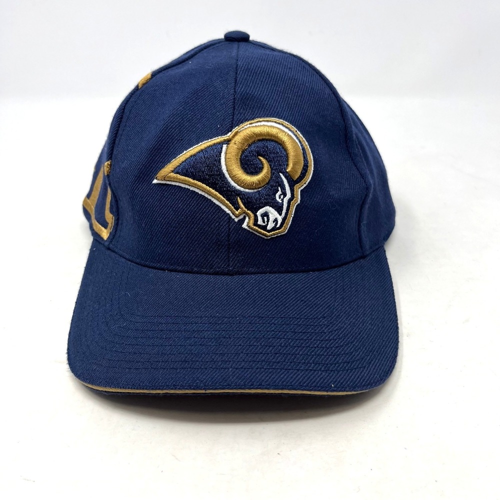 Los Angeles Rams Cap NFL Srapback Navy Blue Reebok Hat Football Wool Blend